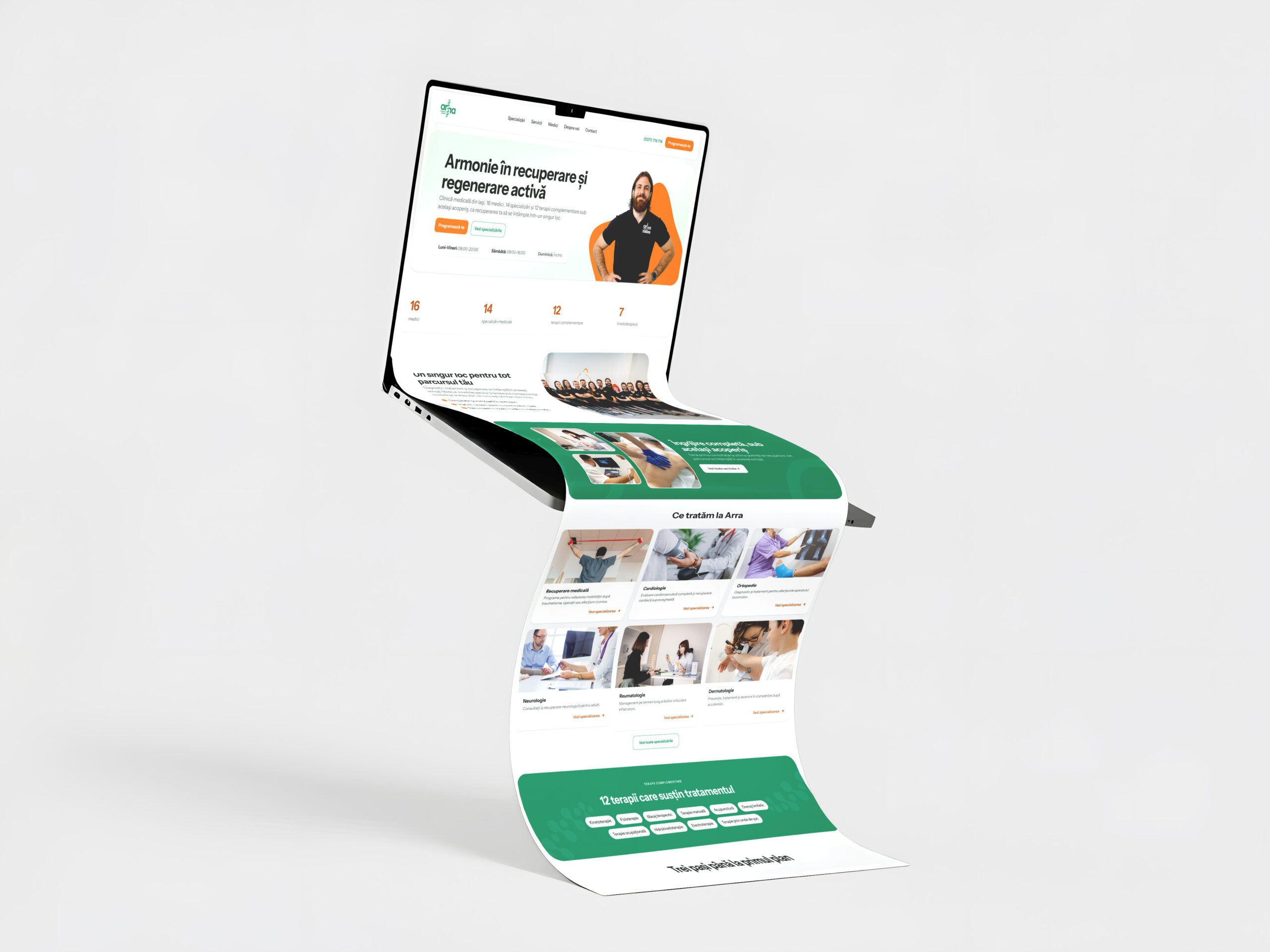 Web design pentru o clinică medicală, proiect realizat de ZAR Studio
